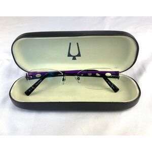 Bulova WESTPORT Rimless Eyeglasses Frames only  Black/Purple 53-18-135 w/ Case